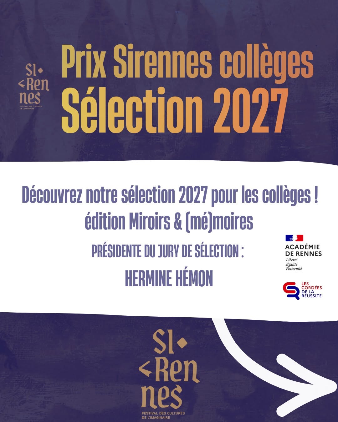 Les prix collégiens et lycéens 2027 du festival Sirennes. 